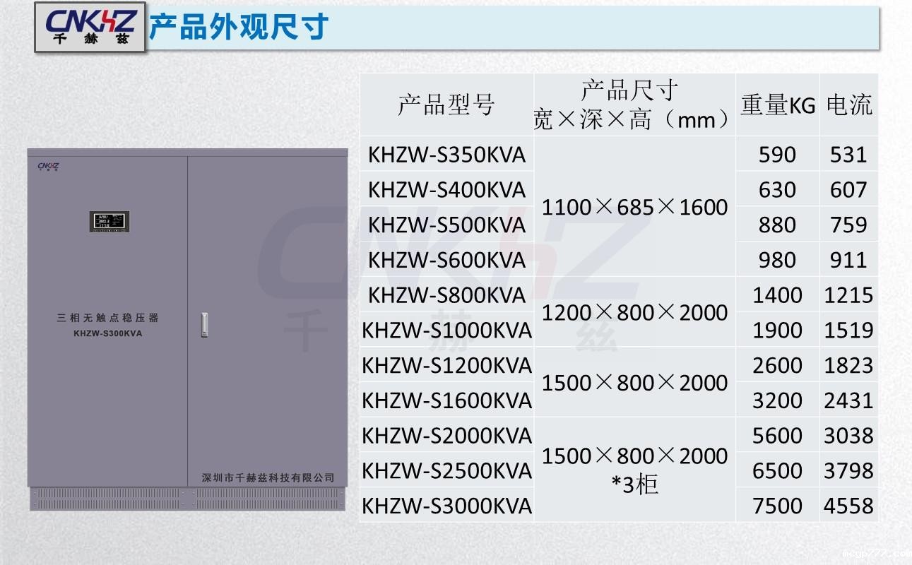 稳压器功率尺寸表2 稳压器尺寸功率表2